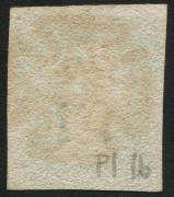 GREAT BRITAIN: 1840 (SG.2) 1d black Plate 1b [KH], good to large margins, fragment of adjoining stamp evident at top, neatly struck Maltese Cross cancel in red, Cat. &pound;425. - 2