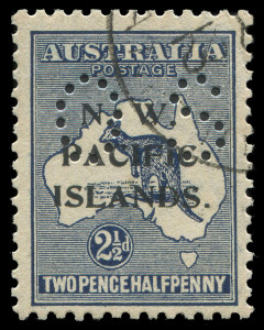 NEW GUINEA - 'N.W./PACIFIC/ISLANDS' Overprints: 1919-23 (SG.O7) 3rd Wmk 2½d indigo Roo perf 'OS', very well centred with good perfs, tidy corner cancel, Cat £425. Fine example of an elusive stamp.