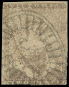 VICTORIA: 1850-53 (SG.13b) Half-Lengths Fifth Printing 'White Veils' 2d lilac-drab, trivial central thin, just cut-into at base, tidily struck barred oval, Cat. &pound;180.