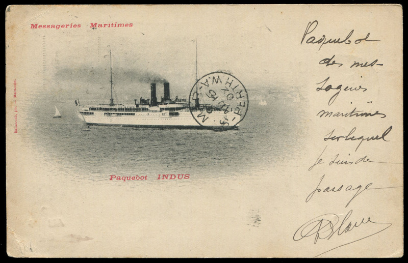 WESTERN AUSTRALIA - Postal History: PPC selection comprising [1] 1902 to France showing 'Paquebot INDUS' on Messageries Maritimes card from Fremantle re-directed on arrival from Nord to Hesdin; [2] 1902 to Niagara Falls with stamps tied to view side (sho