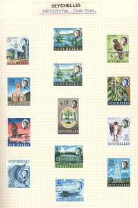 REST OF THE WORLD - General & Miscellaneous Lots: British Commonwealth 'G' to 'Z' mostly mint Collection in two albums mostly KGVI/earlyQEII era short sets, better items including Grenada 1966 Pictorial set, Mauritius 1969-73 Marine Life set, Seychelles 1962-68 set and BIOT overprints set, Sarawak 1875 2c to 8c unused, KGVI 1950 ($5 MUH) & QEII 1955 sets mint, other useful selections from India, Jamaica, New Hebrides, Nigeria, "Saints", etc; mostly fine. (100s).