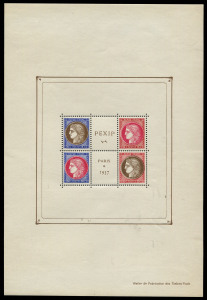 FRANCE: 937 PEXIP M/S Mi #353-56 Block 3, mildly toned gum with faint gum adhesions, Cat &euro;650.