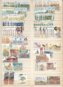 SINGAPORE: 1948-2000s Collection in stockbook with better items including 1948 KGVI P14 1c to $1 MUH, 1962-66 1c to $5 Pictorial set MUH, otherwise predominantly used with duplicated 1950s-90s commemoratives and definitives used to $10, few modern issues