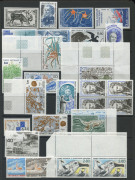 FRENCH COMMUNITY: French Antarctic Territories 1950s-80s mostly mint or MUH selection with better items including 1965 30f ITU MUH, 1974 Ships (ex 150f), 1989 $5 Philexfrance sheetlet MUH; plus other better singles values and part-sets, plus a couple of - 4