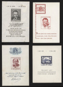 CZECHOSLOVAKIA: 1940s-90s array on hagners with black prints, M/Ss, presentation cards, sheetlets,1959 Birds & 1960 Flowers in used blocks of 10, other MUH sheetlets of 10; some blemishes on 1940s issues, otherwise mostly fine or very fine. (100s) - 3
