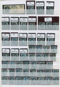 BELGIUM: 1849-63 Collection with imperfs 1849 Epaulettes 10c & 20c (17), 1849 Medallions 1c (3, one unused), 10c (65, including strip of 3 and four pairs), 20c (62), 40c (28, including a pair), 1863 perforated Medallions 1c (8, one misperforated, two pos - 3
