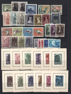 LIECHTENSTEIN: 1912-70s Collection on hagners with sets, part-sets and singles including 1912 10h used, 1917 set mint, 1936 Vaduz M/S MUH, 1957-60 Tree sets complete mint, 1963 5fr Franz Josef sheetlet & 1965 Arms sheetlet MUH, plus other MUH 1960s-70s 