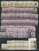 COMMONWEALTH OF AUSTRALIA: General & Miscellaneous: 1929-60s pre-decimal accumulation with heaving duplication including 3d Air Mail (100+), 3d Vic Centenary (50+), 3d SA Centenary (120+), 2/- Royal Visit (80+, including 7 pairs); decimals with Navigator