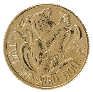 Coins - Australia: Gold: TWO HUNDRED DOLLARS: 1980 Koala, in original plastic folder of issue, Unc.