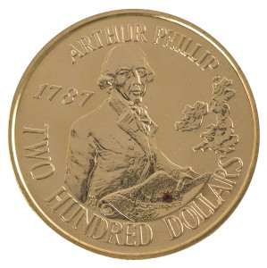 Coins - Australia: Gold: TWO HUNDRED DOLLARS: 1987 Arthur Phillip in presentation folder, Unc.