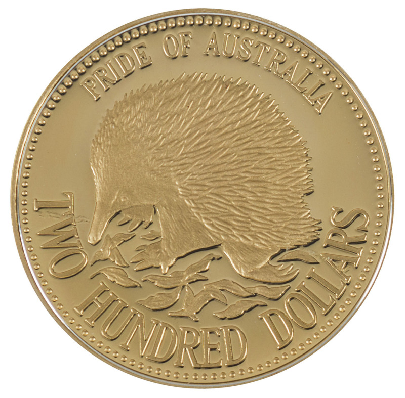 Coins - Australia: Decimal Proofs: TWO HUNDRED DOLLARS: 1992 Echidna proof in gold, in original presentation box, Unc.