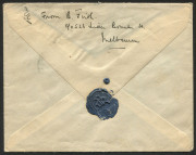 COMMONWEALTH OF AUSTRALIA: Other Pre-Decimals: 1936 1/- SA Centenary BW:173 (Cat. $200 on cover) plus CofA 9d Roo on cover to Switzerland, endorsed "AUSTRALIA - ITALY" for airmail service, stamp tied by SHIP ROOM MELBOURNE '26NO36' datestamp. Attractive c - 2