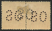 VICTORIA: 1905-13 (SG 417; BW:V44ba) 1d rose-red perforated OS pair with the OS perfin doubled centrally, this variety not recorded in Brusden White. Unusual. - 2