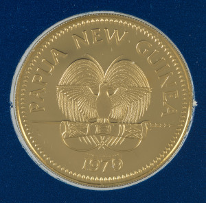 Coins - World: Papua New Guinea - Coins: K100 National Emblem proof gold coin, 1979, 9.57grams of 900/1000 fine gold, Unc.