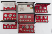 Coins - World: Papua New Guinea - Coins: Proof coin sets for 1977 (3), 1978 & 1979, uncirculated set for 1975 (2), plus 1977 Silver Jubilee PNC with 10k sterling silver proof, some items with damaged casing, coins unaffected.