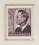 COMMONWEALTH OF AUSTRALIA: Other Pre-Decimals: Sunken Die Proof: 1950-52 2½d chocolate King George VI, CBA cachet and numbered "33" on reverse, BW:250DP(1), Cat. $3000. Pristine! Ex Williamson. [Brusden White notes that eight were prepared]