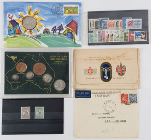 COMMONWEALTH OF AUSTRALIA: General & Miscellaneous: Balance of a consignment with some better items including Roos mint 1st Wmk 9d variety "Break in inner frame opposite PENCE" (Cat. $400) & 1/-, 1938 Australia-New Guinea FF cover, 1947 1d Princess Elizab