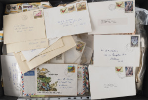 COMMONWEALTH OF AUSTRALIA: General & Miscellaneous: Mostly 1970s-90s era on-paper accumulation in apple carton, plus covers including PSEs (some uprated), also small percentage of foreign material with covers. May appeal to postmark specialists. Huge quantity to sift through. (many 1000s)