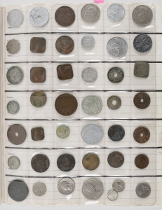 Coins & Banknotes: Australia - Miscellaneous: Mostly Australian assortment with disorganised album of circulated coins including silver florins & 1937 Crown, plus usual array of half-pennies & pennies and foreign minors, also a box of mostly circulated pe