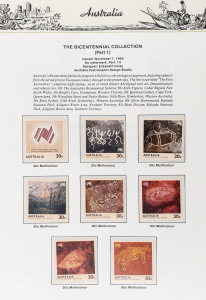 COMMONWEALTH OF AUSTRALIA: Decimal Issues: Decimal array with 1978-86 MUH collection on Seven Seas pages, plus additional later issues on hagners MUH & CTO, quantity of Australia Post commemorative books usually with stamp packs, plus 1980s Post Office new issue posters, usually with stamp packs or FDCs attached, in two volumes; also a little AAT; mint stamps alone with FV $400+. (100s)