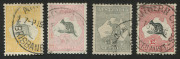 COMMONWEALTH OF AUSTRALIA: Kangaroos - CofA Watermark: 5/- to &pound;2 used, &pound;1 corner perf repair, &pound;2 few nibbed perfs, all present well with cds cancels, BW:46,50,54 & 58 - $1500+.