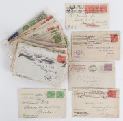 COMMONWEALTH OF AUSTRALIA: Postal History: KGV Heads on cover with &frac12;d green pair on 1915 cover, Smooth Paper 1d red solos (8), including 1915 Fred Hagen (stamp dealer) handstamped "HELP/(Cross)/AUSTRALIA DAY/JULY 30TH" within "map" in violet, and a perf 