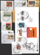 TASMANIA - Postmarks: "A" to "Z" postmark collection on covers and on piece in two albums, mostly 1980s-90s era with some earlier, good variety of types seen including "PAID AT..." & Relief cancels, many very fine and complete strikes sighted. Good lot. - 2