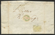 TASMANIA - Postal History: 1833 (Sep.2) Launceston to Campbell Town entire showing a good strike of the Type 2 double oval handstamp of Launceston, rated 4d following rate reductions introduced from Sep.27 1832, based on the weight/distance formula, (wou - 2