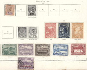 REST OF THE WORLD - General & Miscellaneous Lots: Modest collection in Ideal Albums for British Commonwealth and Foreign issues "Pre-War Issues up to 1914-15" plus a slimline album for British Commonwealth "Post WWI Issues" (up to 1924), better representations from Australian Colonies including SA 1/- Long Tom with 'POSTAGE' and value in red-brown SG.275c (faults, Cat. £1100) and Tasmania pictorials to 6d mint, also Austria, Denmark, Germany & States, India, Italy etc; mixed condition. (100s)