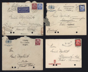 GERMANY - Postal History: 1932-35 Hindenburg series usage accumulation on commercial covers mostly 12pf internal mail or 25pf international surface rate to European destinations with either solo or combination frankings, also three 40pf airmail rate cove