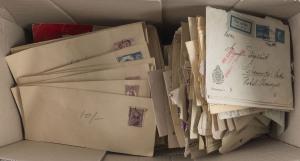 REST OF THE WORLD - General & Miscellaneous Lots: Mostly 1930s-60s issues in envelopes with strength in European issues (some envelopes sealed with no stamps within!), early 1930s covers from Germany with stamps mostly detached but with likely slogan postmark & occasional instructional marking interest; other better covers including Czechoslovakia 1937 4k airmail to Copenhagen, redirected to Malmo then returned to sender, GB 1933 covers to Norway (7) several re-directed, Sweden 1933 jusq'ua air