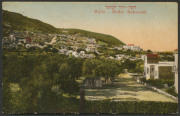 ISRAEL - Postal History: Palestine postal history group with 1925 PPC from Haifa to Germany with overprinted 7m tied by HAIFA-KANTARA SOUTH railway datestamp, view side showing coloured town view of Haifa, 1938 use of 8m Postal Card to Berlin with superb - 2