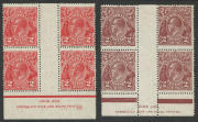 Imprints with Single Wmk 3d Harrison pair, SMult Wmk P14 1d green WATERMARK INVERTED Ash blk.4 (Cat. $750), 2d Red-Brown Electro 16 (imprint 3.75mm below stamps), Mullett blk.8 (few tones, Cat. $1000+), 4&frac12;d Ash blk.4 (Cat. $500); SMult P13&frac12;x12&frac12;&nbsp; &frac12;d Orange - 4