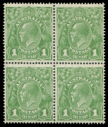 Mint selection with LMult &frac12; blk.4 with variety, Harrison 1d reds (6), 1d green blk.4 with "Flaw under neck"; SMult P14 to 1/4d (2) incl. &frac12;d corner blk.8 with variety, 1d green Plate 3 block of 4 [VII/31-32,37-38] with varieties incl."Wattle Line - State I