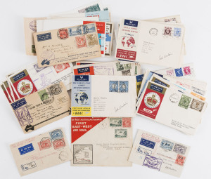 COMMONWEALTH OF AUSTRALIA: Aerophilately & Flight Covers: 1929s-70s range including 1929 Perth-Adelaide (AAMC.137) Vacuum Oil Co envelope, 1934 Australia-NZ (2, AAMC.369), one registered, the other signed by Ulm, 1934 Australia-Papua (AAMC.390); plus lots