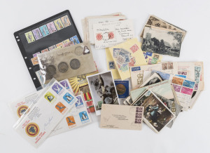 REST OF THE WORLD - General & Miscellaneous Lots: Eclectic array of British Empire and Foreign stamps including Batum 1919 imperf 2r block of 12 & 5r block of 8, Gibraltar 1982 Aircraft MUH & foreign locals ; also covers with Pakistan c.1948-49 covers (2) with 1½a provisional overprints and PPCs incl. Cyprus 1923 & 1927 PPCs plus others from Australia, GB & Germany, plus Australia 2010 MacKillop PNC & 2007 50 years of Christmas Stamps folder with gold-plated ingot. (few 100s)