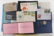 REST OF THE WORLD - General & Miscellaneous Lots: Balance of a consignment with Australia pre-decimal FDCs, Pakistan 1948 3p & 1a provisionals uprating 1½a Stationery Envelope plus 1950s-60s FDCs, autograph book with signatures of mostly stamp designers