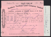 SOUTH AUSTRALIA: Revenues (South Australia) 1960s-70s Share Transfer Forms for the Northern Territory Land Company with embossed stamp duties intact with pre-decimals values 2/-, 4/-, 6/-, 10/-, 20/-, &pound;3-18/- (damaged), Decimals with "Plug in Numerals" 1 - 2