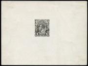 COMMONWEALTH OF AUSTRALIA: KGV Essays & Proofs: PERKINS BACON DIE PROOFS: State 2 with King's Head on a Line Background, King's nose improved and the hair lightened, on highly glazed thin card (125x94mm) without endorsements on the face, vertical crease w - 2