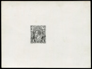 COMMONWEALTH OF AUSTRALIA: KGV Essays & Proofs: PERKINS BACON DIE PROOFS: State 3 with King's nose now straightened and the lined background slightly modified, in black on highly glazed thin card (126x95mm), without endorsements. Only eight examples in th - 2