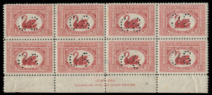 COMMONWEALTH OF AUSTRALIA: Other Pre-Decimals: 1929 (SG.O120) 1½d WA Centenary perforated 'OS' mostly mint selection comprising Plate 2 corner block of 20 (5x4) & single, Plate 4 corner block of 4; also an Ash imprint block of 8 (4x2), a piece of "blanket