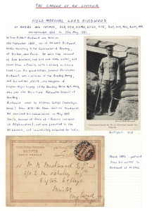 COMMONWEALTH OF AUSTRALIA: Postal History: 1882-1930s General Birdwood correspondence with 1882 Egypt 20m Postal Card to Clifton College from his mother, post WWI items including 1920 Australia 1½d Envelope to Govt House, Wellington & 1932 cover addressed