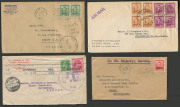 1920-63 covers with 1920 to Sweden with double-circle 'P.C./N.Z.' civil censor handstamp, 1939 printed matter to France with KGVI &frac12;d pair, taxed, Centennial Exhibition label on reverse, 1944 Pim & Co (stamp dealer) censored printed matter rate to USA with