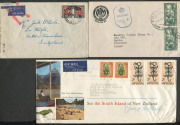 1920-63 covers with 1920 to Sweden with double-circle 'P.C./N.Z.' civil censor handstamp, 1939 printed matter to France with KGVI ½d pair, taxed, Centennial Exhibition label on reverse, 1944 Pim & Co (stamp dealer) censored printed matter rate to USA with - 2