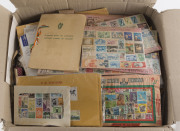 REST OF THE WORLD - General & Miscellaneous Lots: 1900s-1970s world accumulation in well-filled carton with stamps in cigar boxes, tins or loose, lots of 1970s era retail stamp packs including several from China, plus North Vietnam, North Korea & Macau - 2