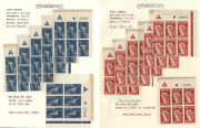 ISRAEL: 1950 (Bale 32-37) First Airmail Birds: complete set of 26 Plate Number blocks of 6, attractively displayed on annotated album pages. ((156) MUH. Bale: US$250.