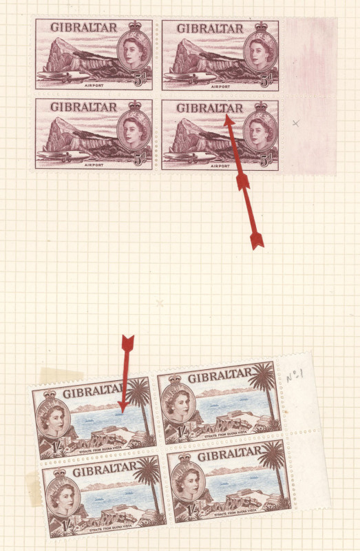 REST OF THE WORLD - General & Miscellaneous Lots: British Commonwealth 'G' to 'T' countries early QEII mint varieties with Gibraltar 1953-59 5d & 1/- Re-entries SG.152a & 154a, Hong Kong 1954 $1 "Short leg to R" with Plate 1 tab (Cat £150), Nigeria 1953