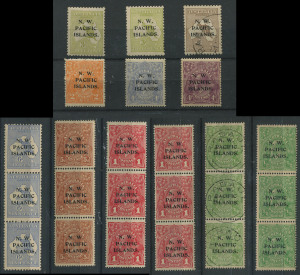 NEW GUINEA - 'N.W./PACIFIC/ISLANDS' Overprints: 1915-22 Selection with abc strips comprising 1915-16 KGV ½d green used & ½d bright green mint, mint 1d pale rose & carmine-red & 5d brown plus Second Wmk 6d ultramarine Roo SG.78 (gum tone, Cat £330+); also