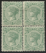 VICTORIA: 1899-1901 (SG.362) 3d slate-green block of 4, lower units MUH. Scarce multiple, Cat.&pound;160+