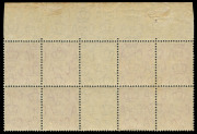 COMMONWEALTH OF AUSTRALIA: Other Pre-Decimals: 1937-49 (SG.184) 2d Scarlet KGVI (Die II) interpanneau gutter block (8) showing the complete Plate No.4 accompanied by 2 perf guide pips; BW:188zc. Very fine, hinged in selvedge only. MUH. Cat.$2500. - 2